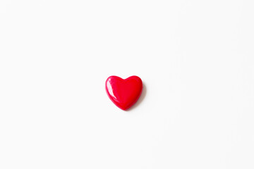 lonely red heart on white background