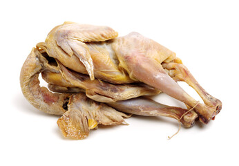 Salted chicken on white background