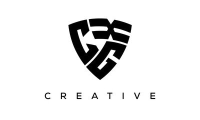 Shield letters CGX creative logo