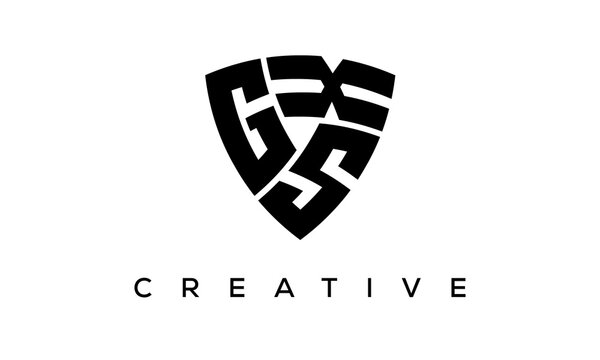 Shield letters GSX creative logo