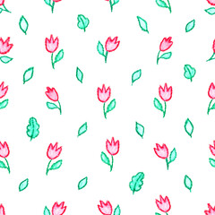 Cute little flowers seamless pattern