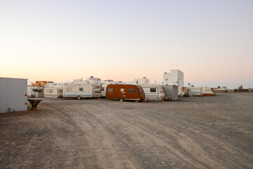 Caravan Park in the Desert - 473974960