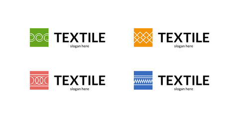 Elegant textile logo set