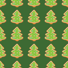 Ginger cookies seamless pattern. - 473975323
