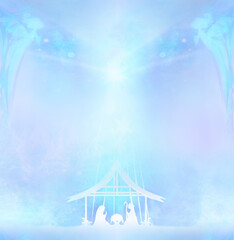 Christmas religious nativity scene - decorative holiday card