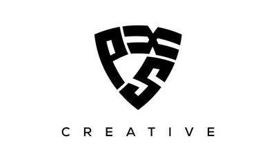 Shield letters PSX creative logo