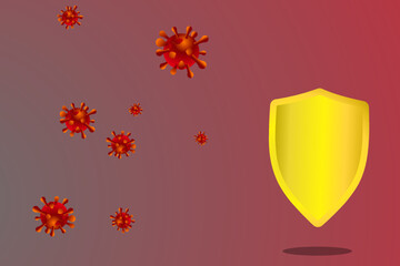 Virus bacteria shield protection illustration background vector