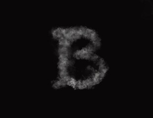 realistic shape of smoke spreading painting on dark background