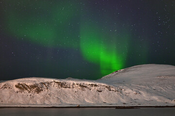 aurora borealis in the mountains