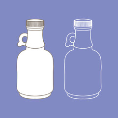 Maple syrup, or other liquid. Vector illustration of package for liquid. Line design icon.