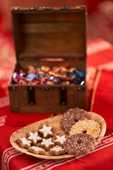 Christmas biscuits closeup