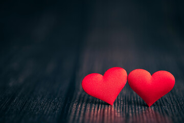 Beautiful background with red hearts, valentine's day, love concept