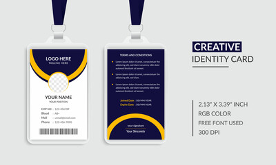 Modern Creative Employee Id Card Design Template Layout