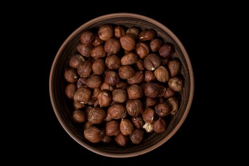 peeled hazelnuts in a bowl