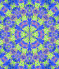 Obraz premium Hand Painted Watercolor Background With Kaleidoscope Filter