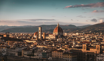 Fototapeta na wymiar view of Firenze at sunset