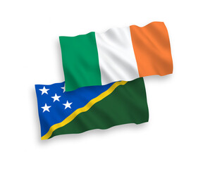 Flags of Ireland and Solomon Islands on a white background