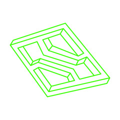 Impossible optical illusion shapes. Optical art objects. Impossible figure. Logo. Geometry.