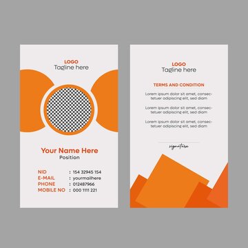 Modern flat corporate company ID card design vector for employee , Id card for others, Employee name card , Identity card design vector template 