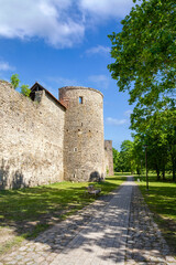 Fototapeta na wymiar View of the wall of The Haapsalu Castle, Estonia