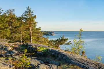 Fototapeta na wymiar Rocky coastal view of Porkkalanniemi, Kirkkonummi, Finland