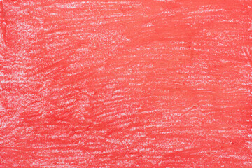 Fototapeta Red crayon drawings on the white paper background texture. Red paint background drawing texture. obraz