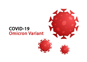 Covid-19 logo. Omicron new strain variant of coronavirus outbreak vector background. Omicron variant with typography and logo.