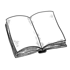 Open book vector illustration isolated on white background
