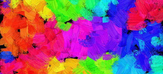 Hand-painted oil painting. Abstract art background. The oil painting is on the canvas. Colored...