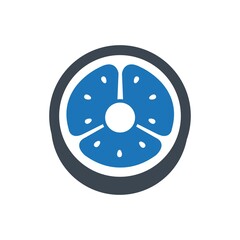 cucumber slice icon ( vector illustration )