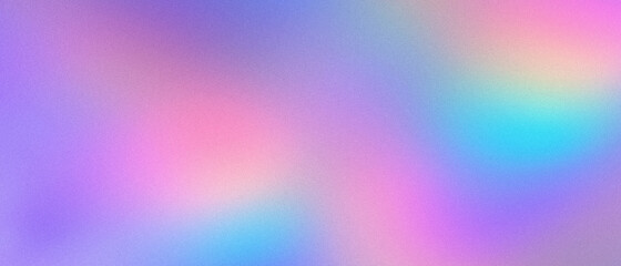 Abstract pastel holographic blurred grainy gradient banner background texture. Colorful digital grain soft noise effect pattern. Lo-fi multicolor vintage retro design. - obrazy, fototapety, plakaty