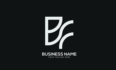 Alphabet BF or FB abstract monogram vector logo template