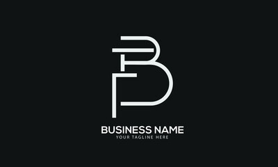 Alphabet FB or BF abstract monogram vector logo template