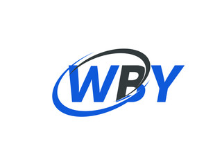 WBY letter creative modern elegant swoosh logo design