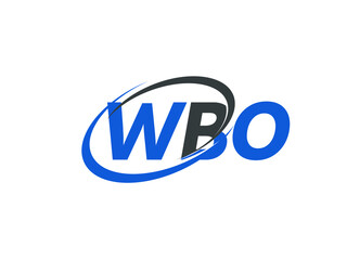 WBO letter creative modern elegant swoosh logo design