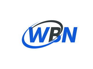 WBN letter creative modern elegant swoosh logo design