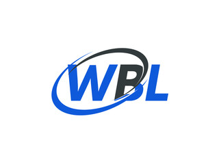 WBL letter creative modern elegant swoosh logo design