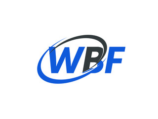 WBF letter creative modern elegant swoosh logo design