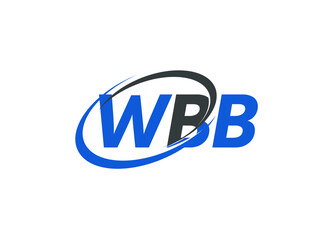 WBB letter creative modern elegant swoosh logo design