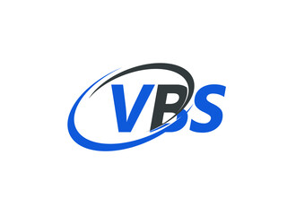 VBS letter creative modern elegant swoosh logo design