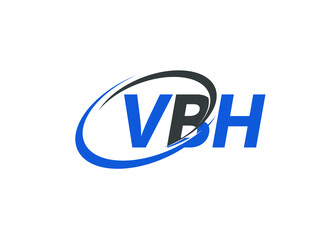 VBH letter creative modern elegant swoosh logo design