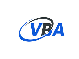 VBA letter creative modern elegant swoosh logo design