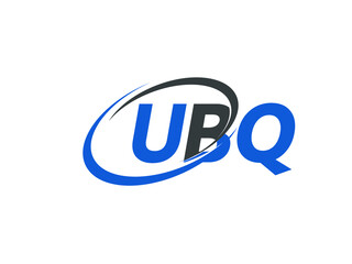 UBQ letter creative modern elegant swoosh logo design