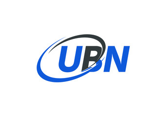 Obraz premium UBN letter creative modern elegant swoosh logo design