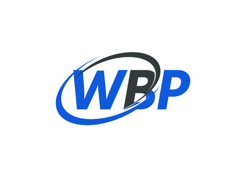 WBP letter creative modern elegant swoosh logo design