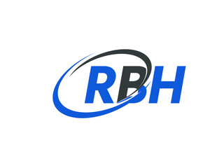 Obraz premium RBH letter creative modern elegant swoosh logo design