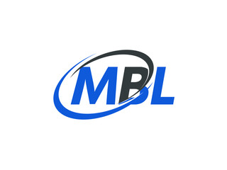 MBL letter creative modern elegant swoosh logo design