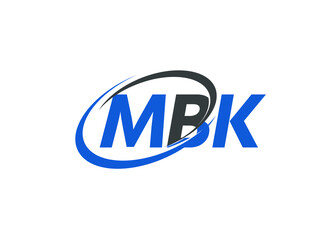 MBK letter creative modern elegant swoosh logo design