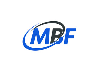 MBF letter creative modern elegant swoosh logo design