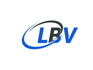 LBV letter creative modern elegant swoosh logo design